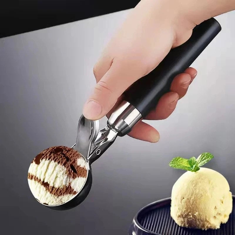 Porzionatore per gelato con leva in acciaio inox e manico nero
