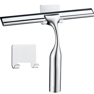 Tergivetro doccia in acciaio inox con lama in silicone e gancio da parete
