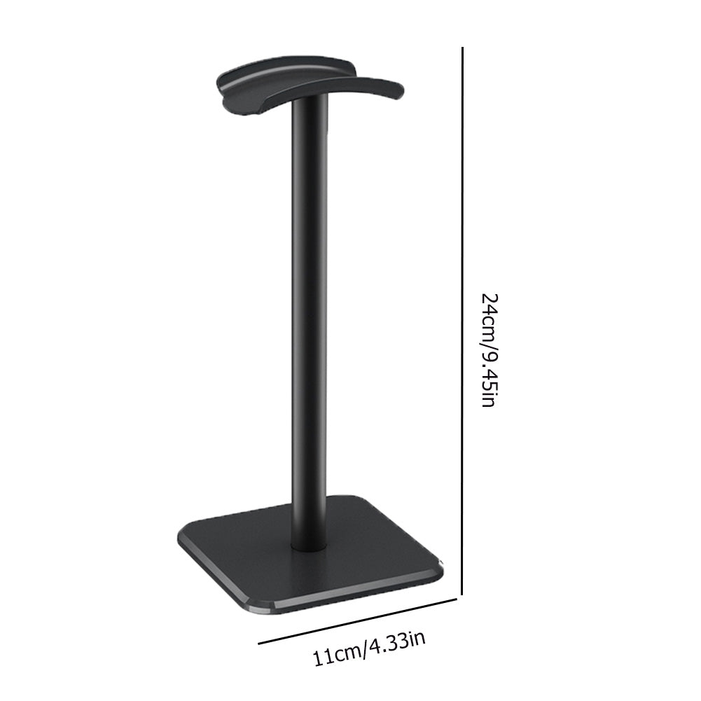 Disegno del fornitore con le misure del porta cuffie: alto circa 24 cm, base circa 11 cm