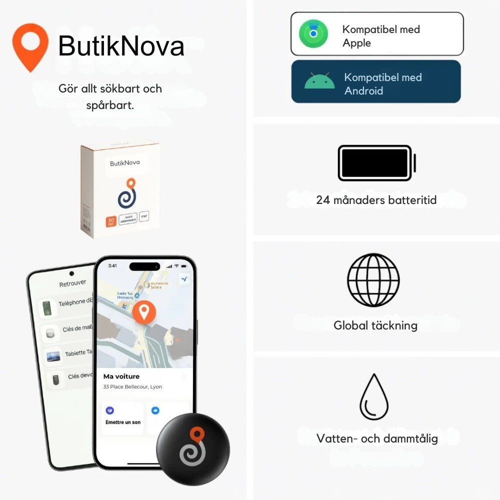 NORDESTO GP90 — GPS-Tracker ohne Abonnement (Android/iOS)