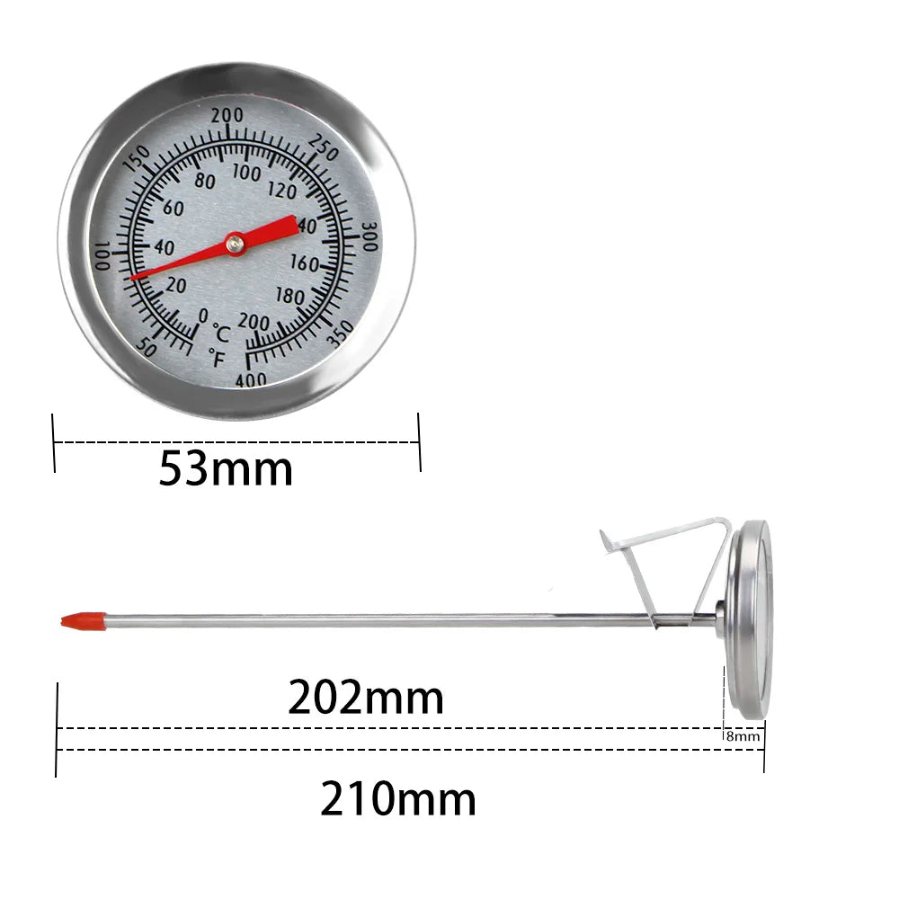 Misure: quadrante Ø 53 mm, sonda 202 mm, lunghezza totale 210 mm