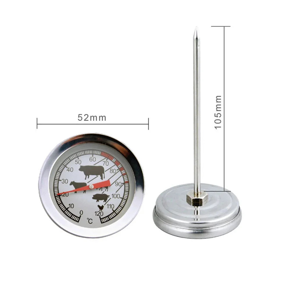 Misure del termometro per carne: quadrante 52 mm e sonda 105 mm