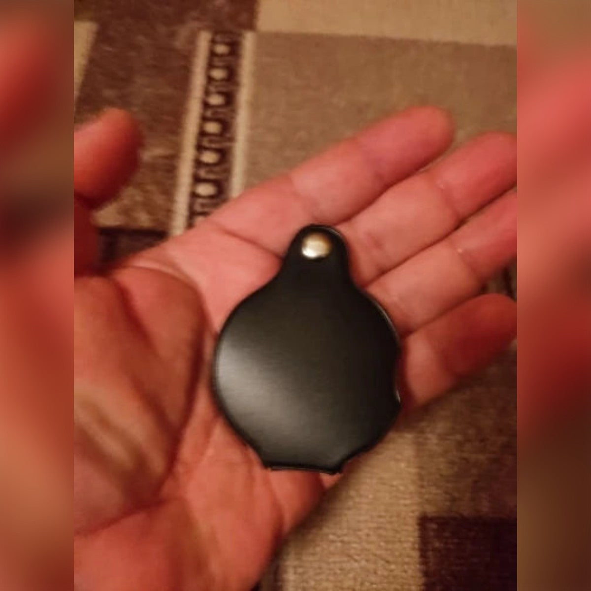 Foto di un cliente: la lente di ingrandimento chiusa sul palmo