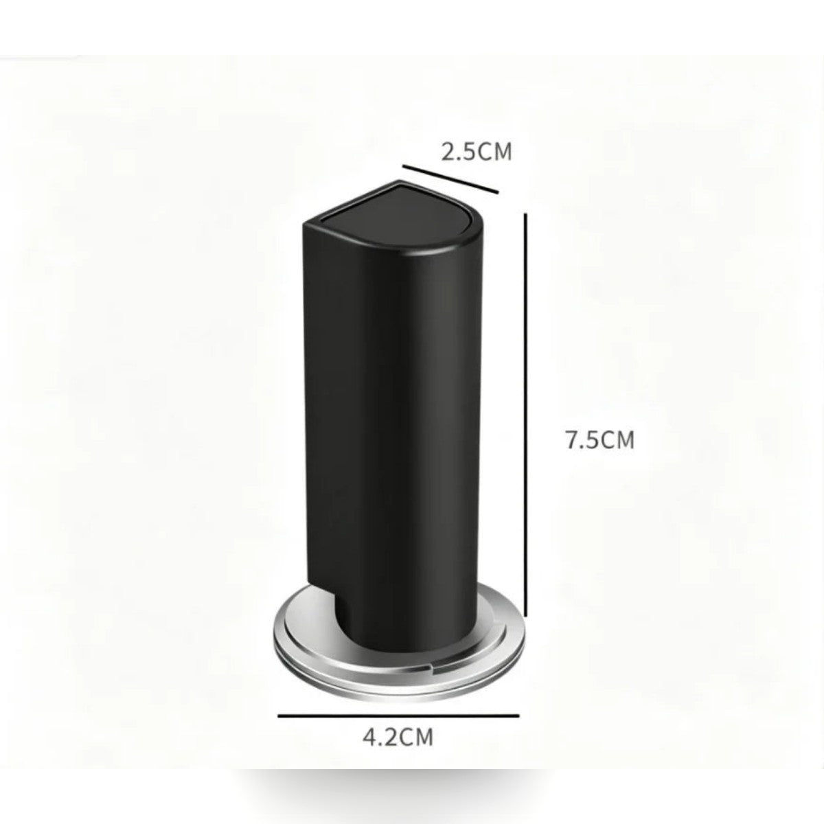 Fermaporta magnetico con le misure: parte da porta circa 7,5 × 2,5 cm e piastra circa 4,2 cm