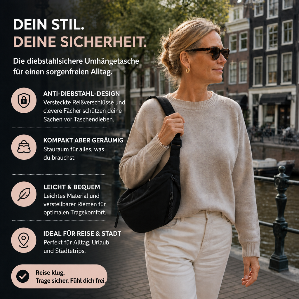 LUNA Umhängetasche – Dein Stil, deine Sicherheit