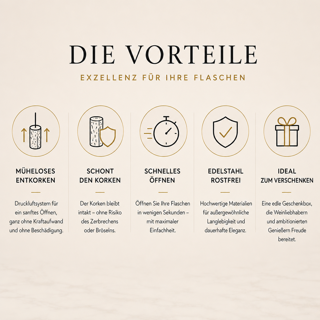 Die Vorteile des NORDESTO Luftdruck-Korkenziehers