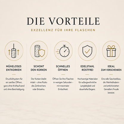 Die Vorteile des NORDESTO Luftdruck-Korkenziehers