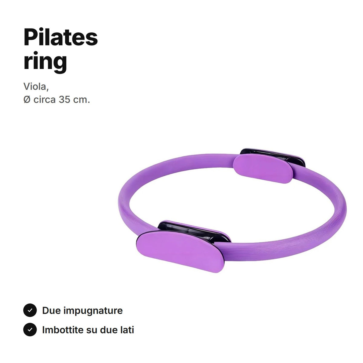 Pilates ring viola – cerchio di circa 35 cm con due impugnature imbottite su entrambi i lati