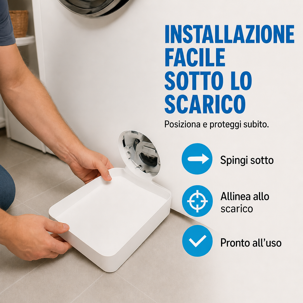 Vaschetta raccogligocce per lavatrice – raccoglie l'acqua dallo scarico