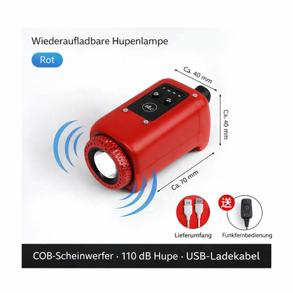 Wiederaufladbare Hupenlampe Rot