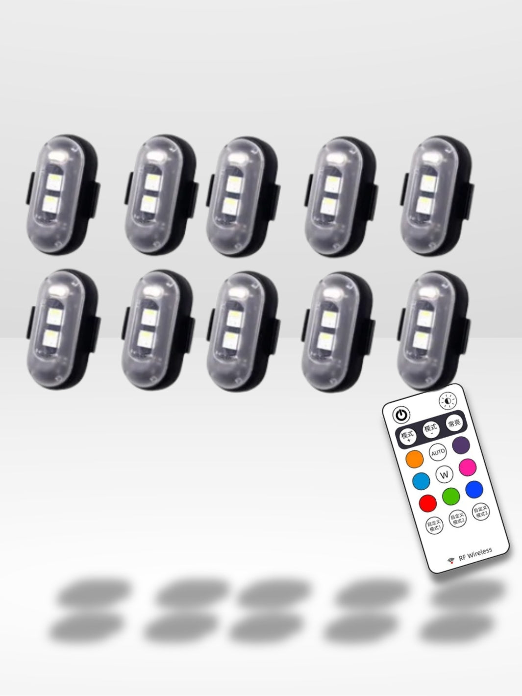 NORDESTO Mini Stroboskop LED – 10er Set