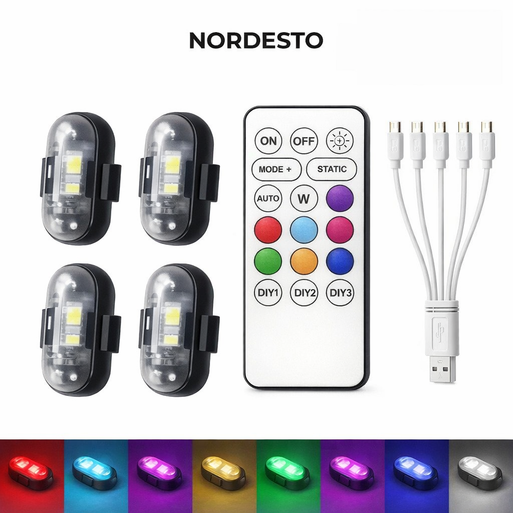 Mini Stroboskop LED mit Fernbedienung und USB-Kabel | NORDESTO