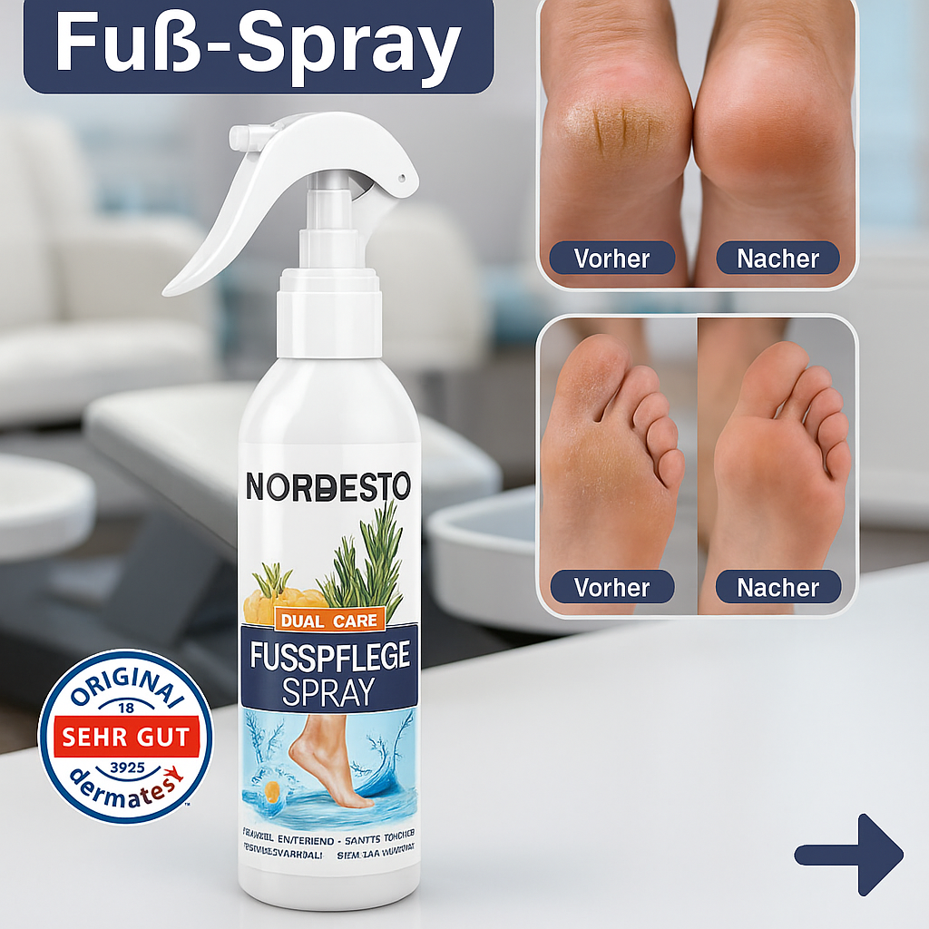NORDESTO Fußspray — Gepflegte Füße ohne Bücken in 3 Minuten