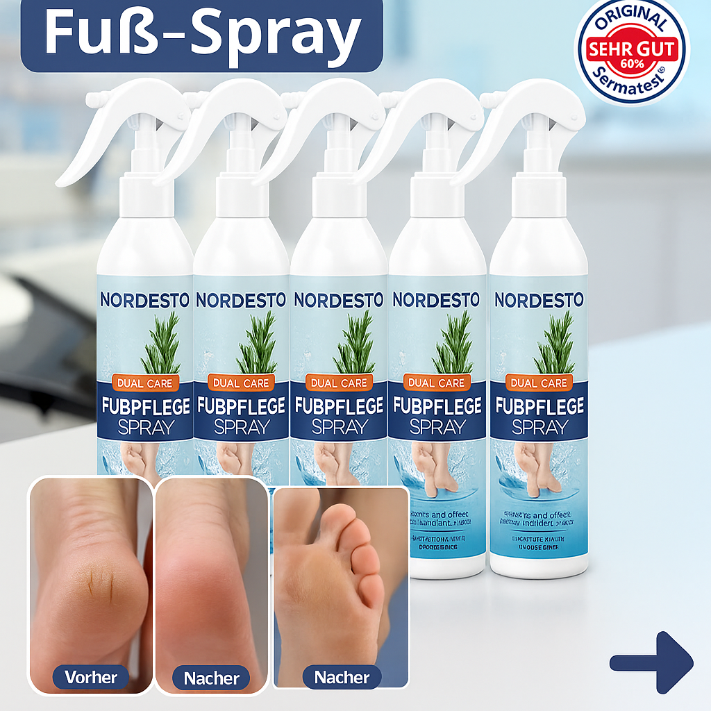 NORDESTO Fußspray — Gepflegte Füße ohne Bücken in 3 Minuten