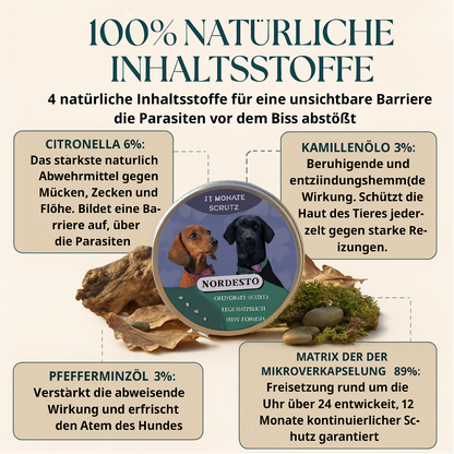 NORDESTO Anti-Floh-Anhänger — 12 Monate natürlicher Schutz für Hunde