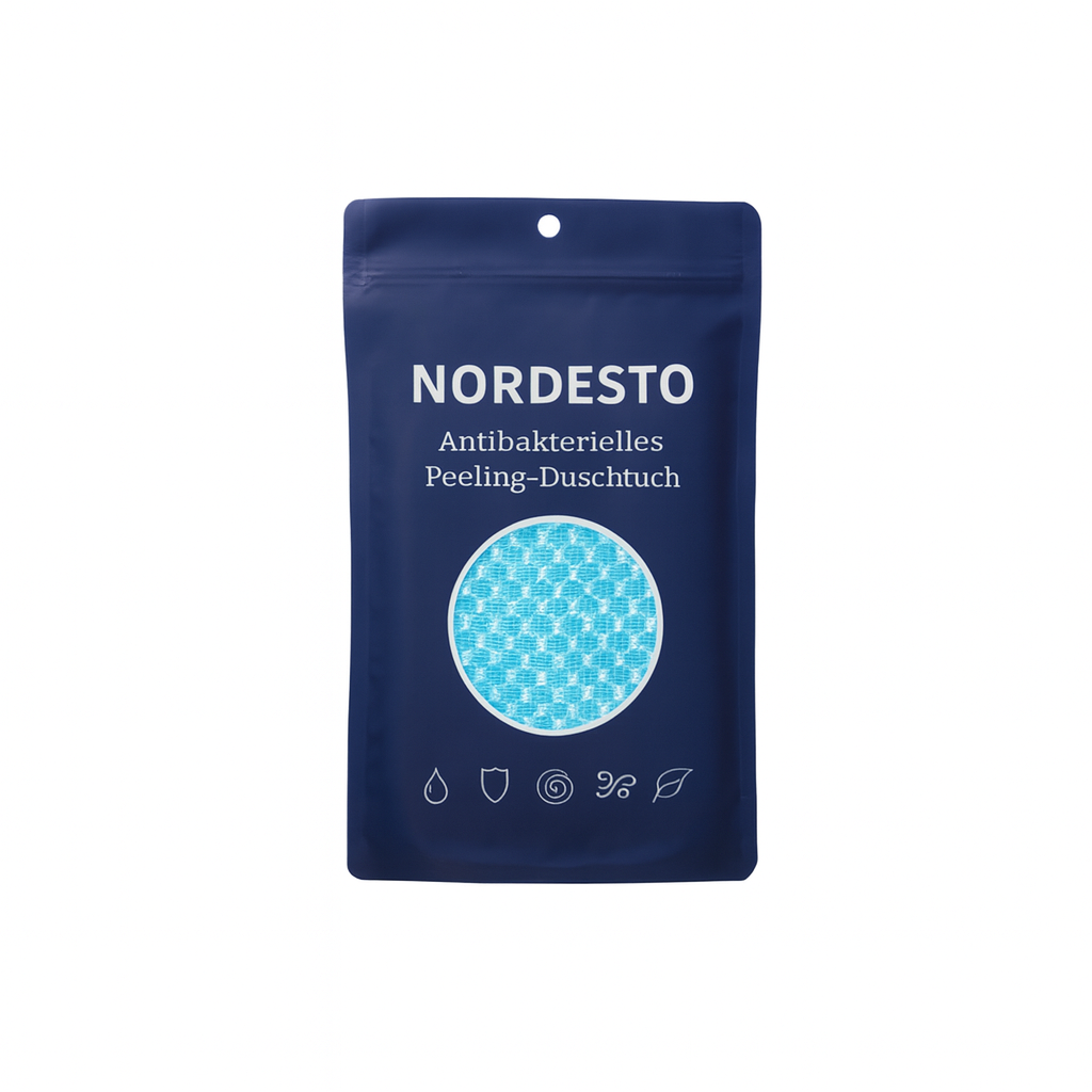 NORDESTO Peeling-Duschtuch — Antibakterielles Silber