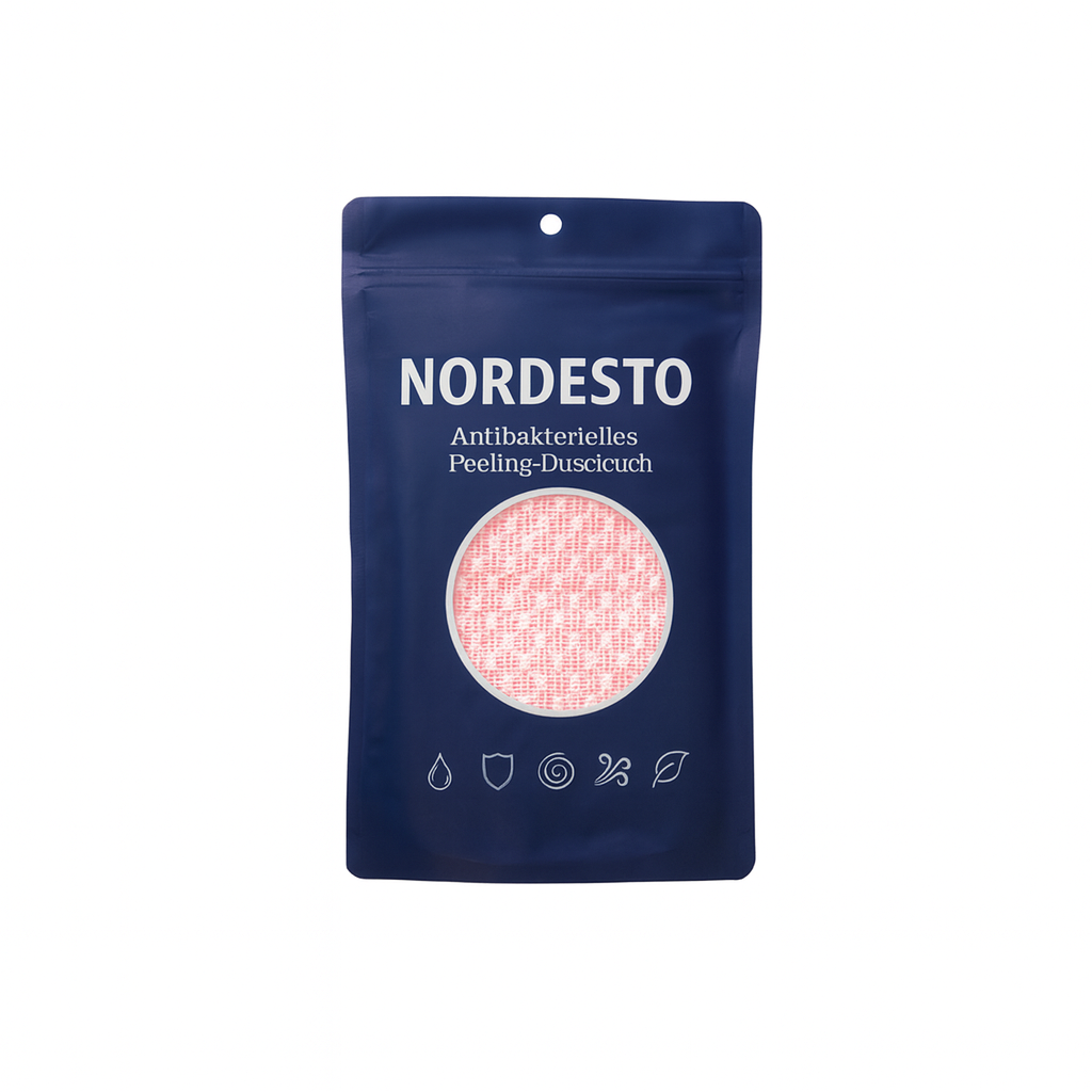 NORDESTO Peeling-Duschtuch — Antibakterielles Silber