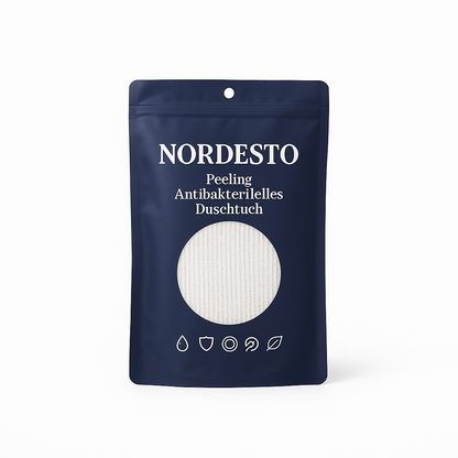 Weißes Peeling-Duschtuch — NORDESTO